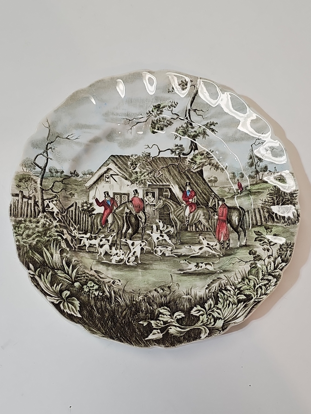 Vintage Johnson Brothers Tally Ho "Stirrup Cup" Scenic Fox Hunt Dinner Plate